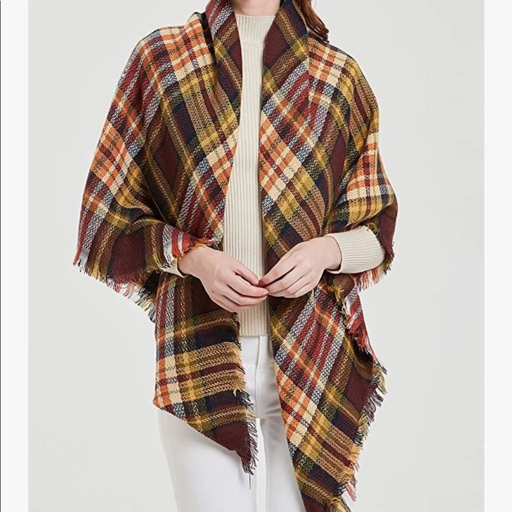 Plaid Blanket Scarf